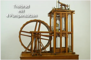 Modell „Treibrad mit 4 Pumpensätzen“ Hergestellt im Auftrag der Bergakademie Freiberg zur musealen Verwertung.
